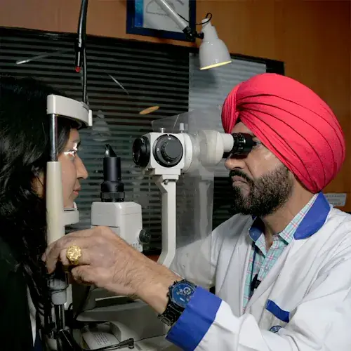 Eye examination with advanced equipment