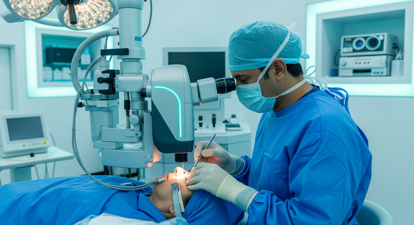 LASIK surgery being performed at Brar Eye Hospital Bathinda with advanced laser technology