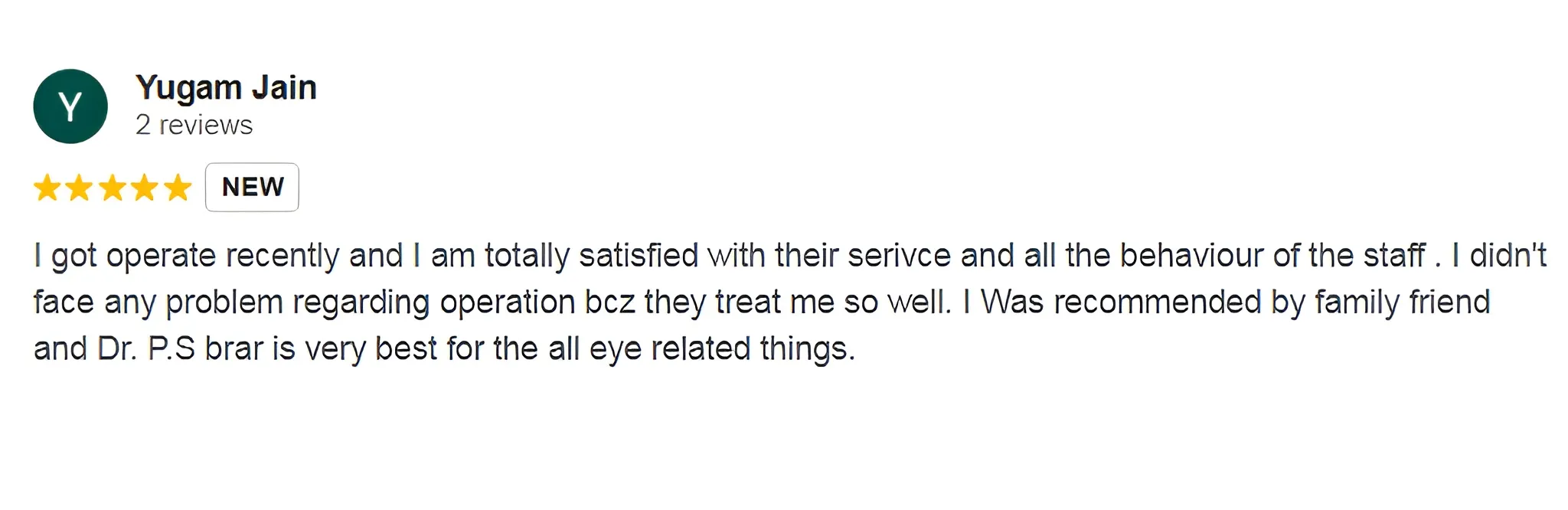 Google review screenshot